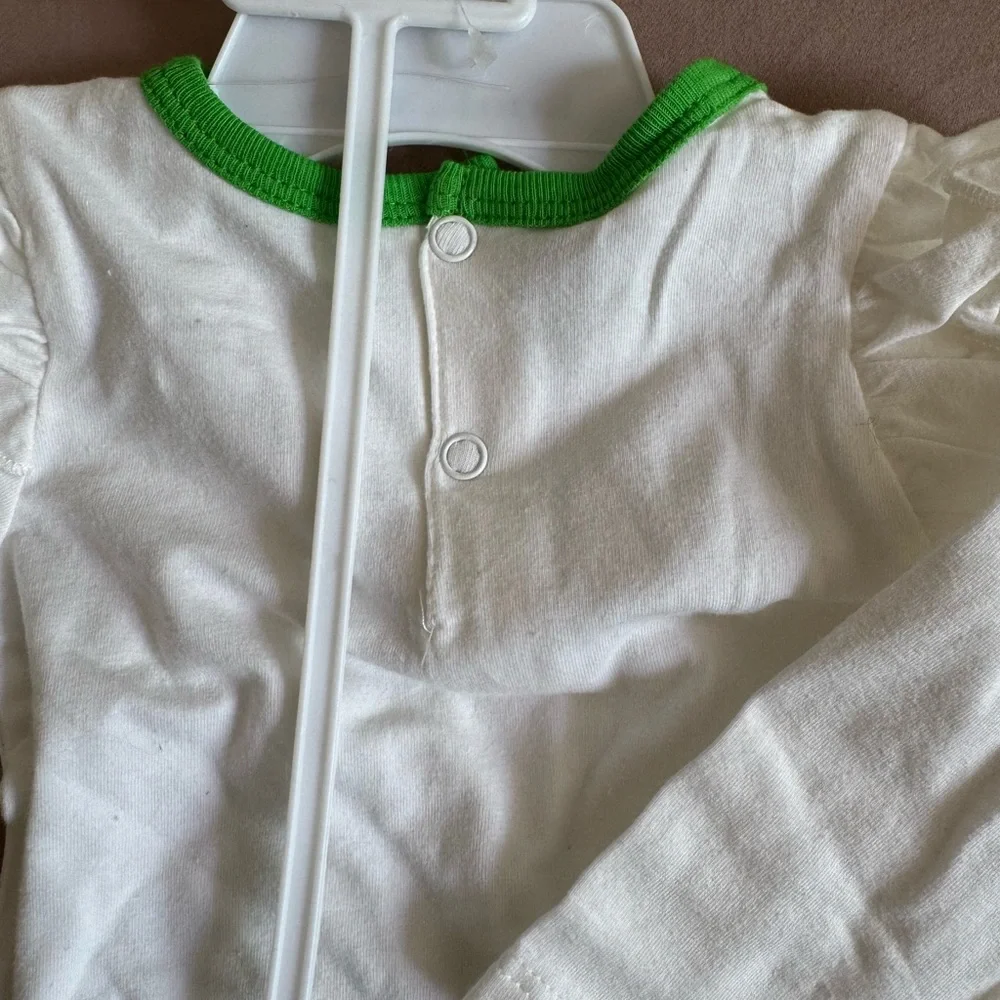 Koala Kids St. Paddy's Day Set - White and Green long sleeve onesie tutu ruffles